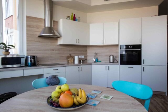 A wooden cottage kitchen